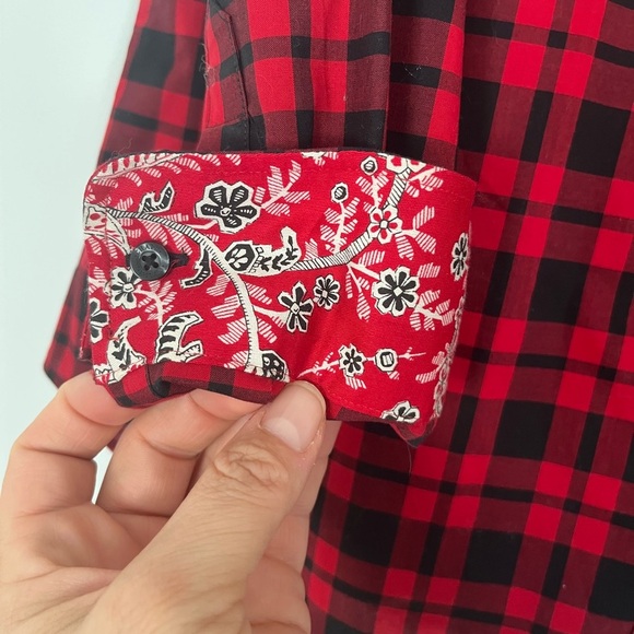 Chaps No Iron Long Sleeve Plaid Button Down Shirt Paisley, Women’s Sz L, NWOT - Picture 3 of 8